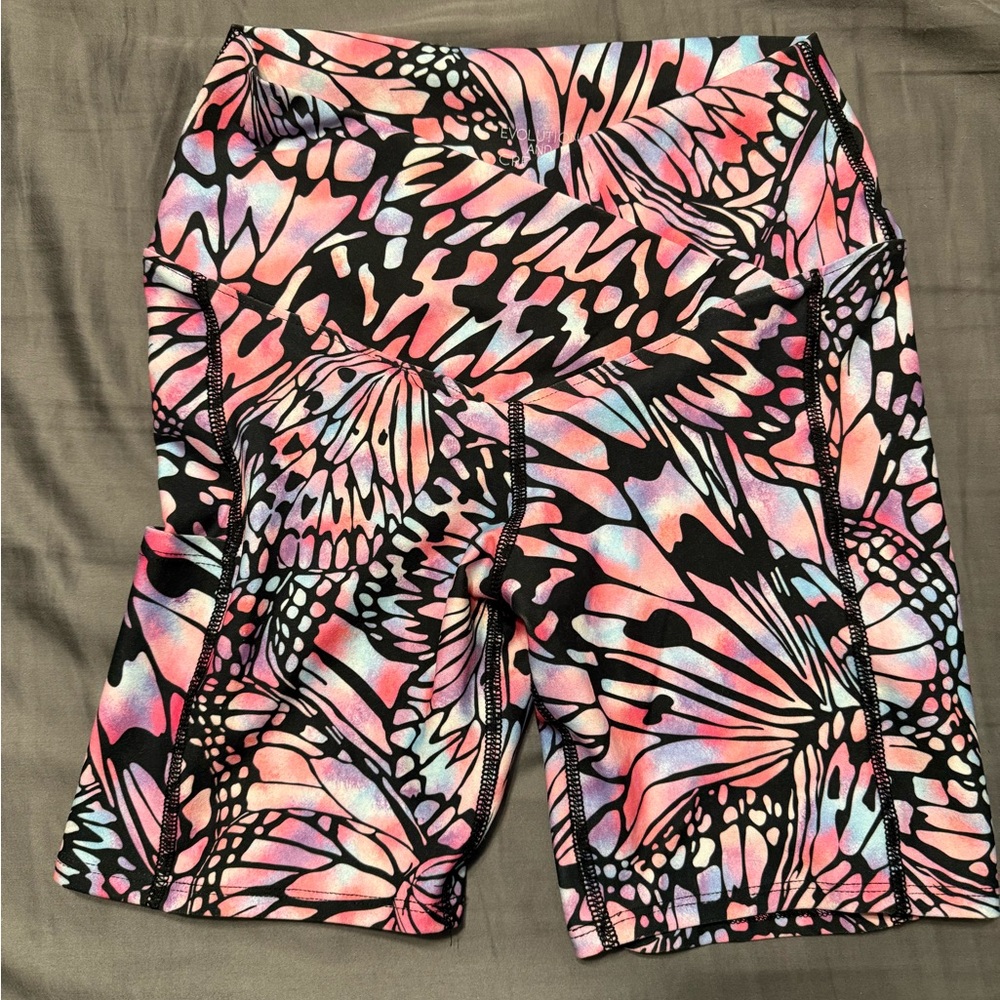 Evolution and Creation Multicolor Butterfly Bike Shorts